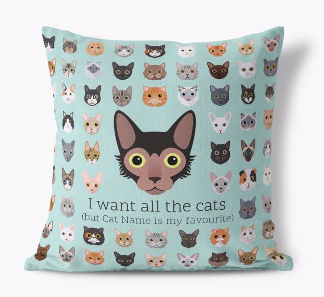 I Want All the Cats: Personalised {breedCommonName} Canvas Cushion